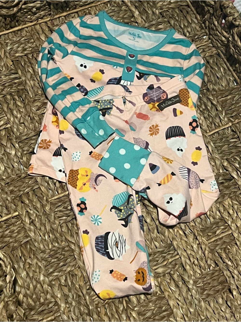 Matilda Jane Pink and Teal Cupcake & Dessert Pajama Set